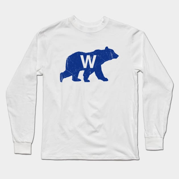 Vintage W Bear - White Long Sleeve T-Shirt by KFig21